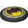 LEGO Black Dish 4 x 4 with Batman Decoration (Solid Stud) (3960 / 77206)