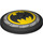 LEGO Schwarz Dish 4 x 4 mit Batman Dekoration (Solider Bolzen) (3960 / 77206)