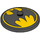 LEGO Zwart Dish 4 x 4 met Batman logo (Massieve nop) (3960 / 76631)