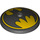 LEGO Sort Dish 4 x 4 med Batman logo (Solid knops) (3960 / 76631)