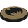 LEGO Czarny Dish 4 x 4 z Batman logo z Gold Background (Solidny wypustek) (3960 / 57021)