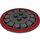 LEGO Black Dish 6 x 6 with Blade Pattern (Solid Studs) (25821 / 44375)