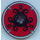 LEGO Black Disk 3 x 3 with Viking Shield Black Curly and Red Pattern Sticker (2723)