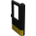 LEGO Zwart Deur 1 x 4 x 5 Trein Rechtsaf met Geel Stripe (4182)