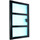 LEGO Black Door 1 x 4 x 6 with 3 Panes and Transparent Light Blue Glass (76041)