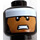 LEGO Sort Dobbeltsidet Batman Hoved med Serious/Angry Expression (Forsænket solid knops) (3626 / 35004)