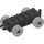 LEGO Black Duplo Car Chassis with Medium Stone Gray Wheels (2312 / 14639)