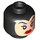 LEGO Black Evil Queen Head with Light Flesh Face (Recessed Solid Stud) (3626 / 101976)