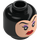 LEGO Black Evil Queen Head with Light Flesh Face (Recessed Solid Stud) (3626 / 101976)