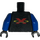 LEGO Sort Extreme Team Torso med Rød X og Gul Zipper og Pockets med Blå Arme og Sort Hænder (973 / 73403)