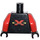 LEGO Zwart Extreme Team Torso met Rood X en Geel Zipper en Pockets met Rood Armen en Zwart Handen (973)