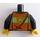 LEGO Zwart Fireman&#039;s Torso met Oranje en Geel Safety Vest (973 / 76382)