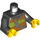 LEGO Black Fireman&#039;s Torso with Orange and Yellow Safety Vest (973 / 76382)