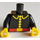 LEGO Black Fireman Torso with 5 buttons and red belt (973)