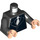 LEGO Sort Gangster Torso med hvid Tie (973 / 76382)