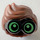 LEGO Zwart Bril met Reddish Bruin Golvend Haar met Groen Lenses en Pupils (28149 / 36326)