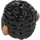 LEGO Black Hair Swept Back with Sideburns with Flesh Ears (53094 / 100924)