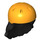 LEGO Black Hair with Bright Light Orange Helmet (2137)