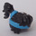 LEGO Black Hair with Ponytail and Dark Azure Headband