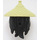 LEGO Schwarz Haar mit Tan konisch Hut (69509 / 100928)