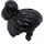 LEGO Schwarz Haar mit oben Knot Bun und Pony (3598)