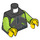 LEGO Schwarz Hälfte Zip Jacket mit Lime Sleeves Torso (973 / 76382)