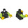 LEGO Noir Demi Zip Jacket avec Lime Sleeves Torse (973 / 76382)