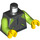 LEGO Noir Demi Zip Veste avec Citron Vert Sleeves Torse (973 / 76382)