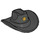 LEGO Noir Chapeau avec Large Brim - Outback Style avec Sheriff Étoile (15424 / 15841)