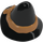 LEGO Zwart Hoed met Breed Brim met Medium Dark Vleeskleur Tied Band (35845)