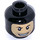 LEGO Black Head with Balaclava, Evil Grin and Stubble (Recessed Solid Stud) (13365 / 73433)