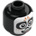 LEGO Black Head with Face Painting White (Recessed Solid Stud) (3626 / 101991)