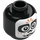 LEGO Black Head with Face Painting White (Recessed Solid Stud) (3626 / 101991)