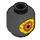 LEGO Noir Diriger avec Grand Jaune Eye (Goujon solide encastré) (3626 / 24153)