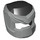 LEGO Black Helmet with Open Visor with Metallic Silver (25371)