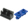 LEGO Schwarz Hinge Brick 1 x 2 with Blue Top Plate