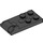 LEGO Zwart Scharnier Plaat Onderkant 2 x 4 met 4 Noppen en 3 pin gaten (98285)