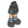 LEGO Black Hip with Basic Curved Skirt with Black Boots with Dark Azure Stripes with Thick Hinge (92820)