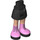 LEGO Negro Cadera con Basic Curvo Falda con Bright Rosa Boots y Negro Laces con bisagra gruesa (35634)