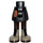 LEGO Black Hip with Basic Curved Skirt with Dark Orange Sash and Dark Tan Boots with Thick Hinge (35614)