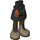 LEGO Black Hip with Basic Curved Skirt with Dark Orange Sash and Dark Tan Boots with Thick Hinge (35614)