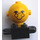 LEGO Black Homemaker Figure with Yellow Head and Glasses