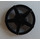 LEGO Black Hub Cap with 5 Spokes an Large Hub (18978)