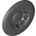 LEGO Black Hub Cap with Large Flange (49098)