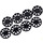 LEGO Black Hub Caps (10 Spoke Y Shape) (24308)