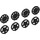 LEGO Black Hub Caps (5 and 10 Spokes) (18978)