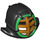 LEGO Negro Kendo Casco con Gold Rejilla y Verde Trim (49411 / 98130)