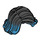 LEGO Noir Mi-longueur Cheveux avec Parting et Curled En haut at Ends avec Bleu tips (20877 / 69110)