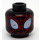 LEGO Black Miles Morales (Spider-Man) with Red Head Webbing and Red Hands Minifigure Head (Recessed Solid Stud) (3626 / 21594)