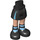 LEGO Black Minidoll Hip with Curved Skirt with Black Boots with Dark Azure Stripes (Thick Hinge) (92820)